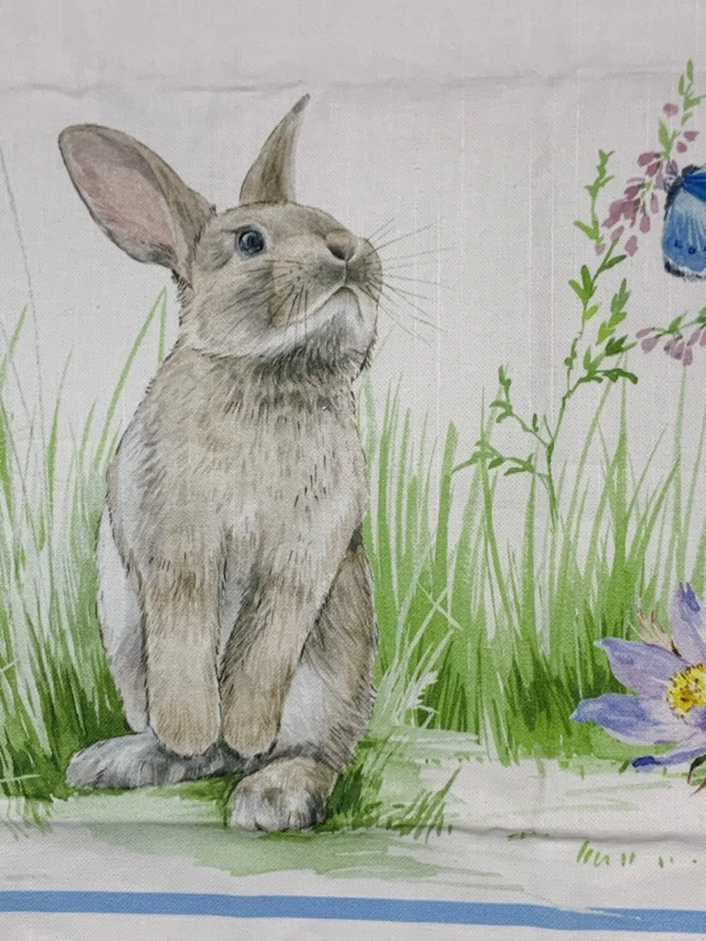 Williams Sonoma Unused Bunny Butterfly Tea Towels Set 2 Easter Floral